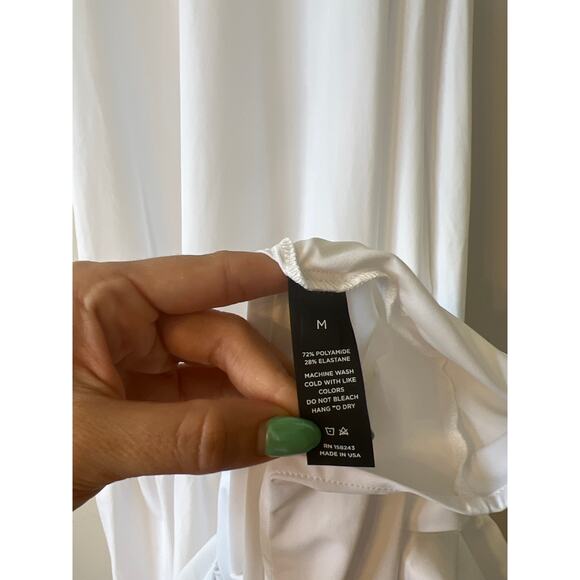 NWT Ona Livingston Flouncy Hem Flowy Casual White Sleeveless Midi Dress Sz: Med - Picture 6 of 9